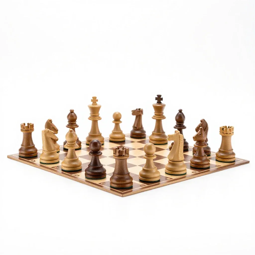 Full chess set isolated on a white background