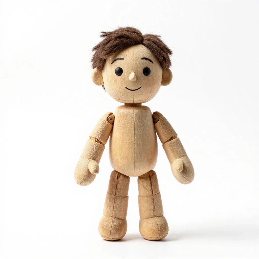 Marionette puppet isolated on a white background