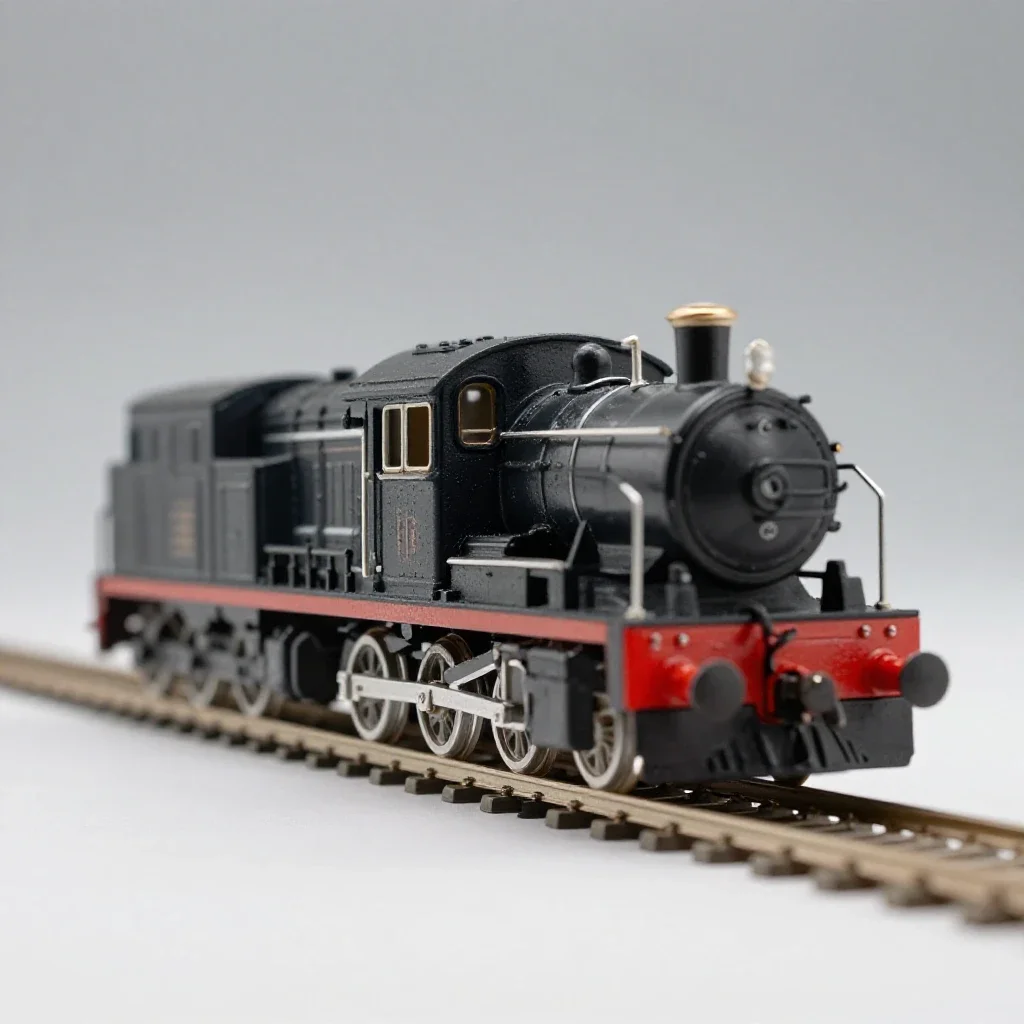 Model train locomotive isolated on a white background