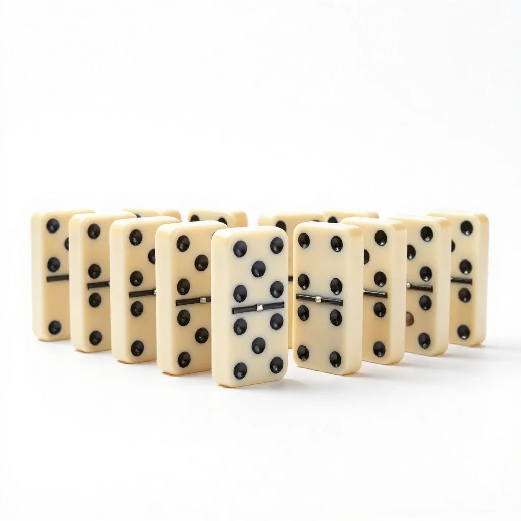 Set of dominoes isolated on a white background