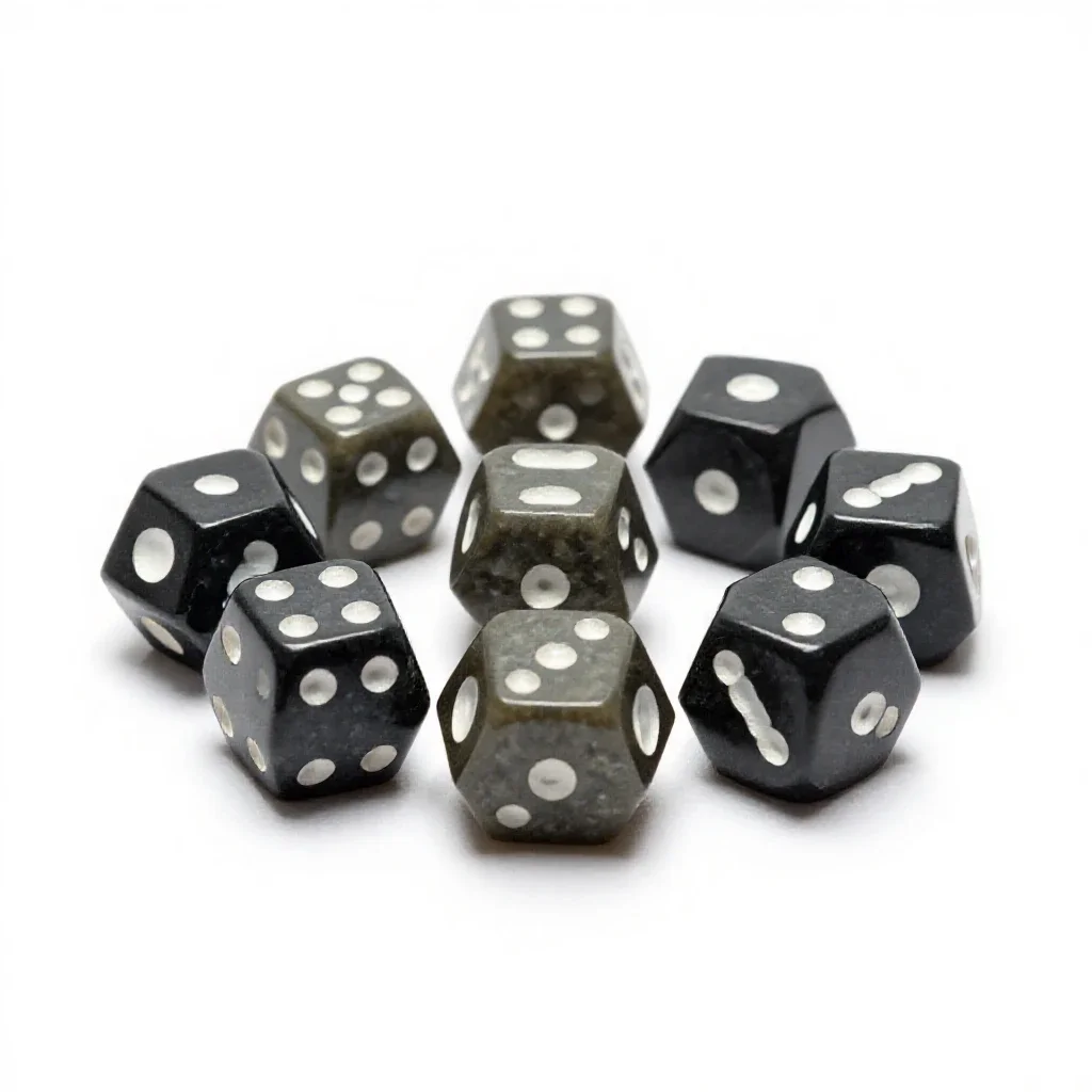 Set of polyhedral dice isolated on a white background