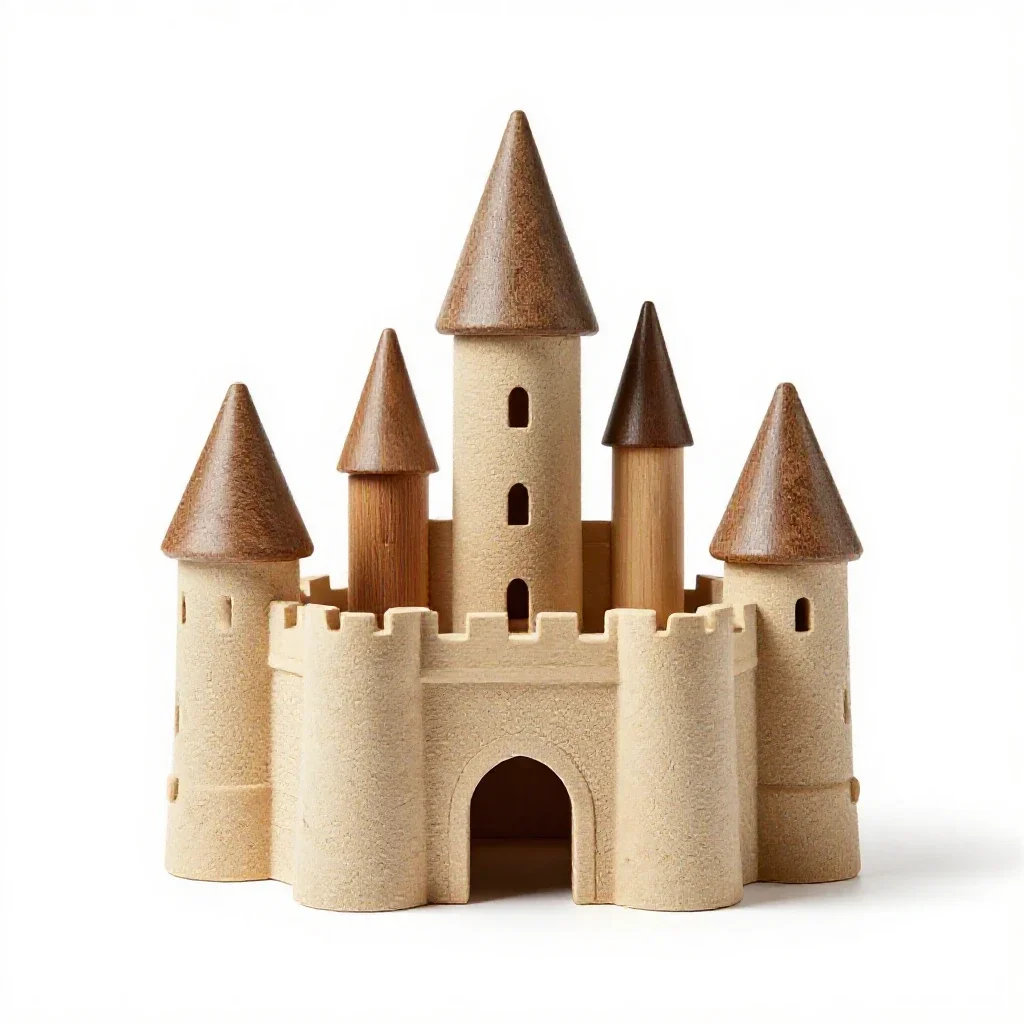 Toy castle isolated on a white background
