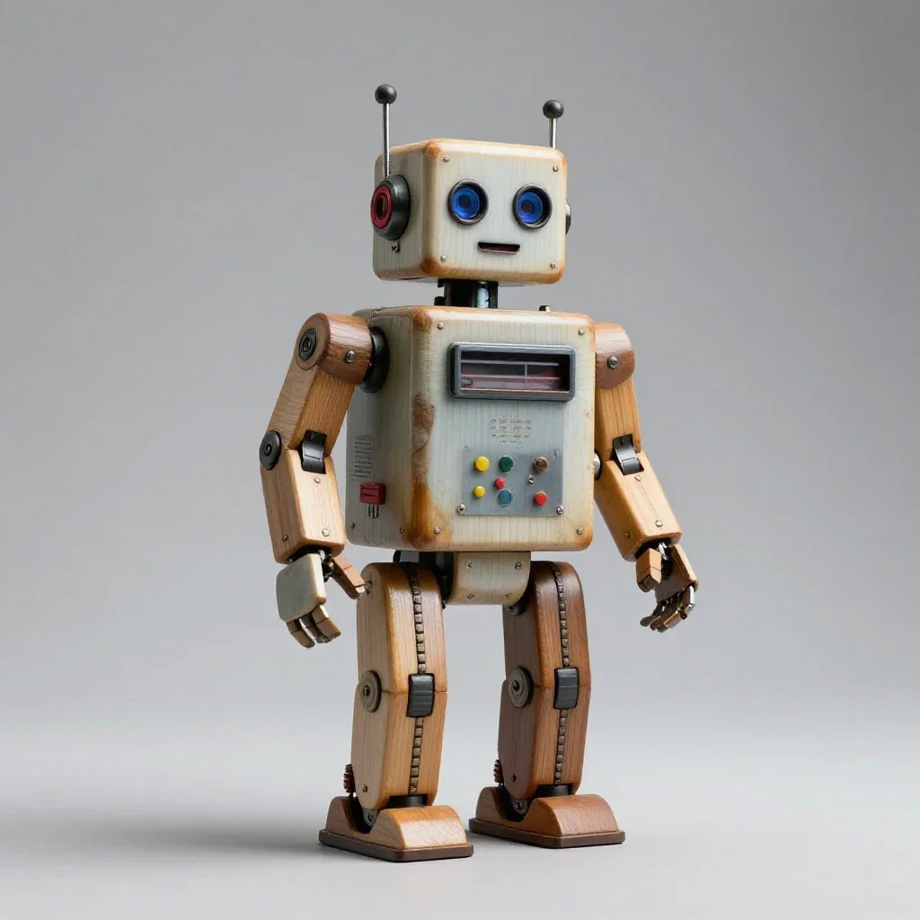 Wind-up robot isolated on a white background