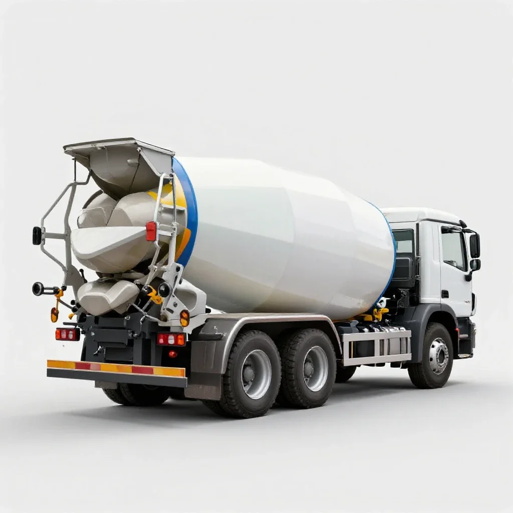 Cement mixer truck isolated on a white background