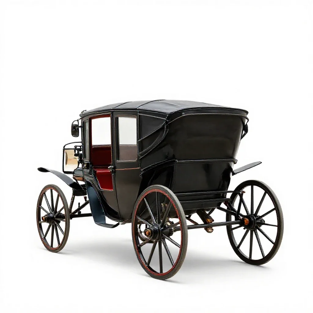 Horse-drawn carriage isolated on a white background