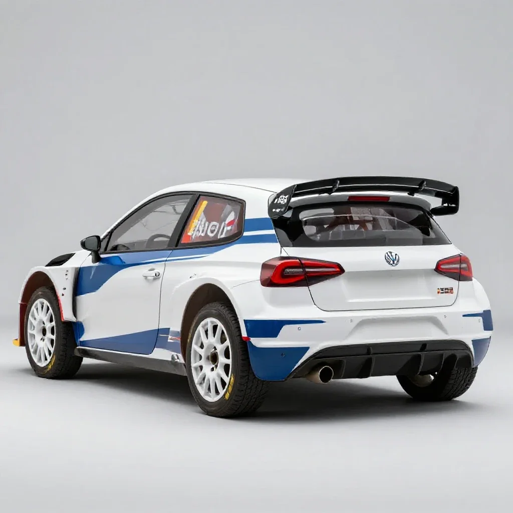 Rally hatchback isolated on a white background