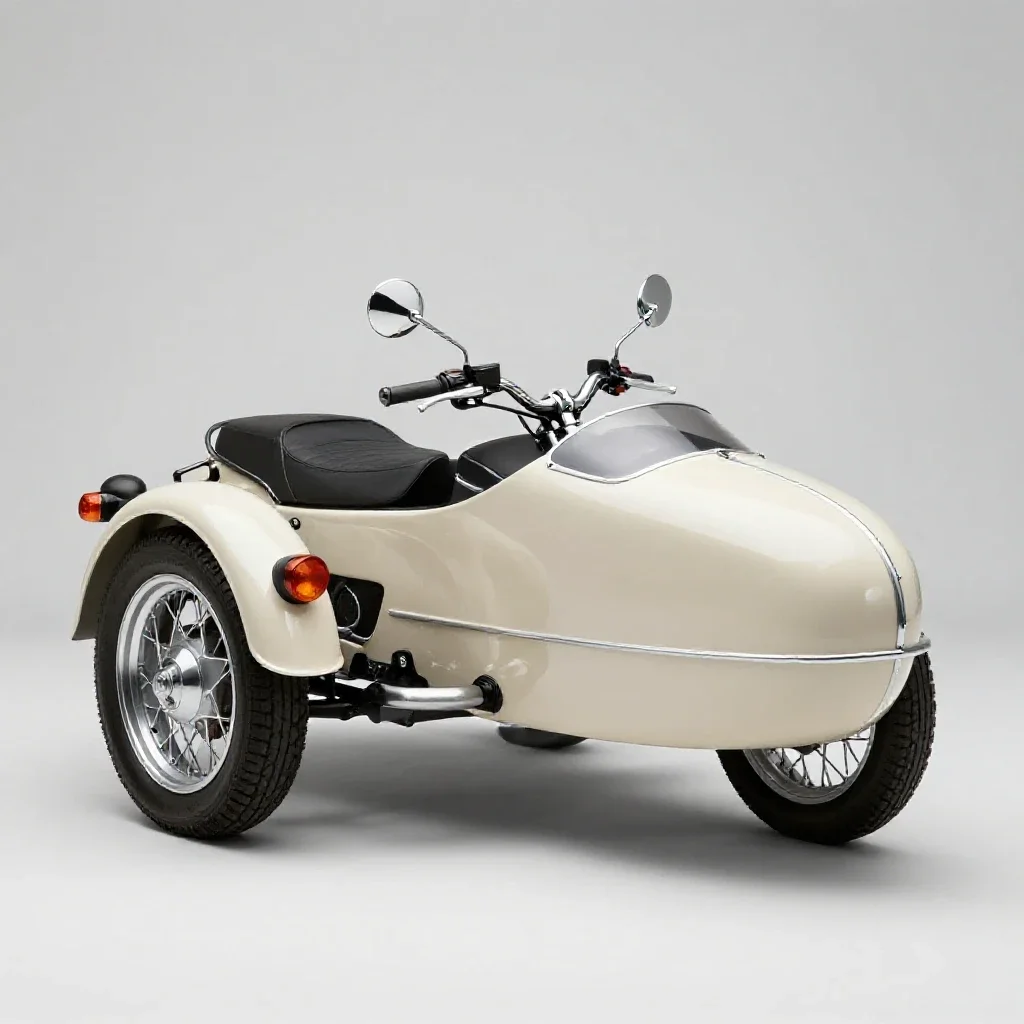 Sidecar motorcycle isolated on a white background