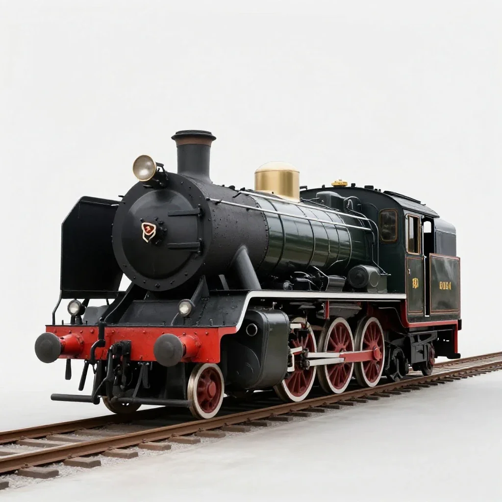 Steam locomotive isolated on a white background