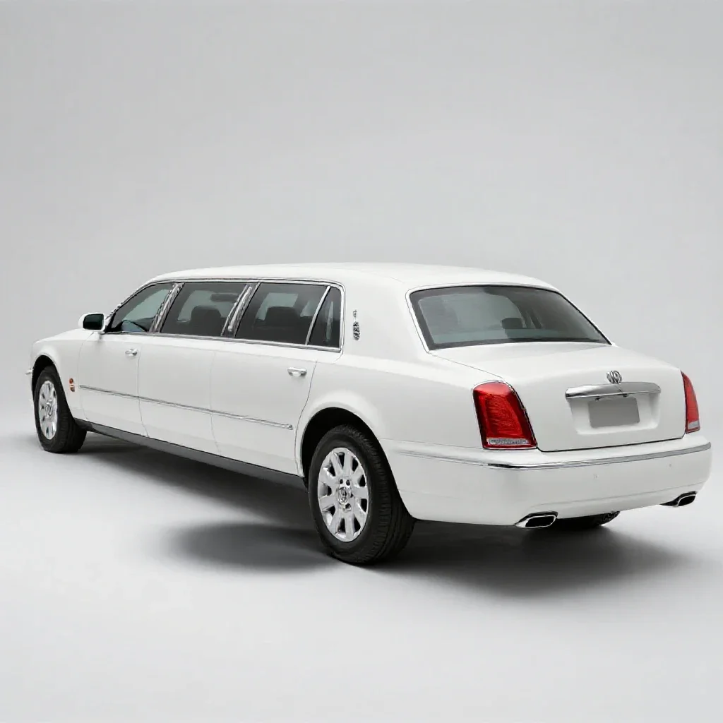 Stretched limousine isolated on a white background