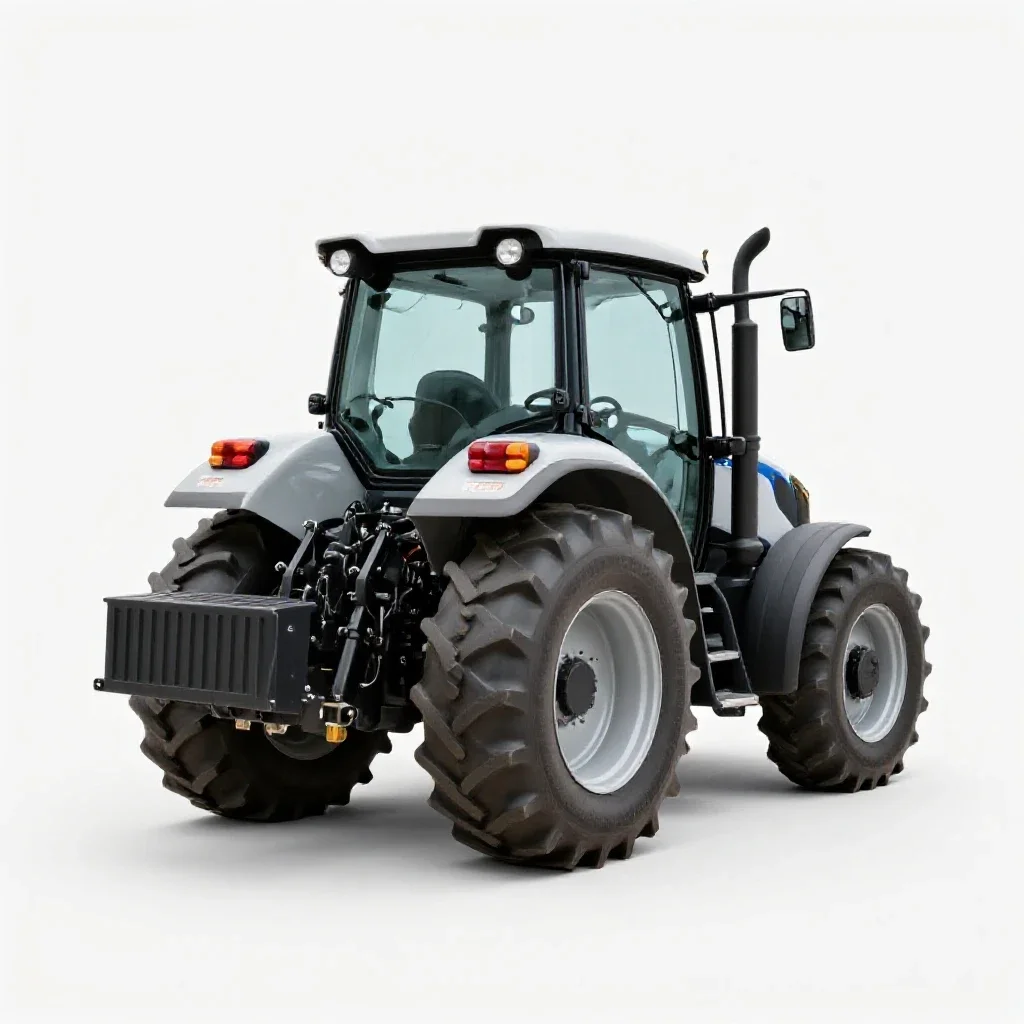 Tractor with a loader isolated on a white background