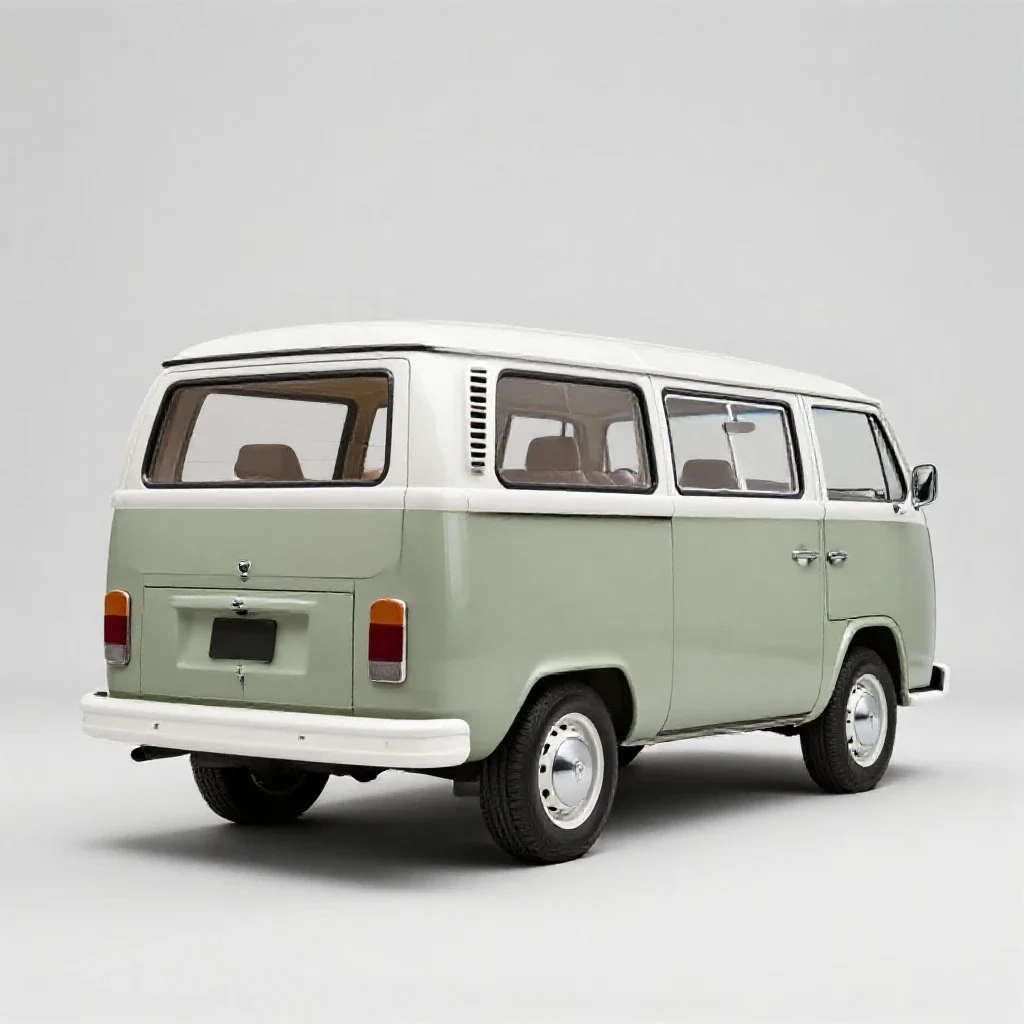 Vintage campervan isolated on a white background