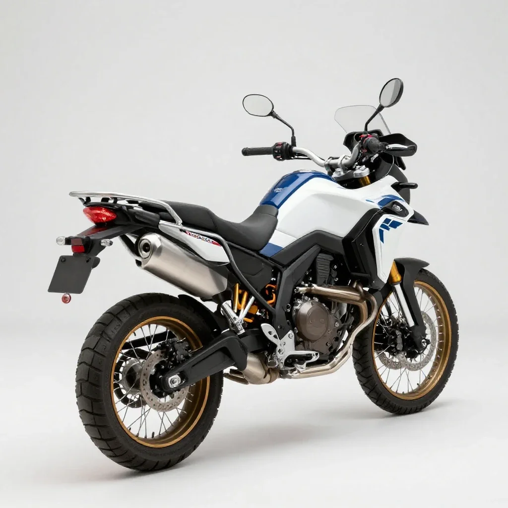 Adventure motorcycle isolated on a white background