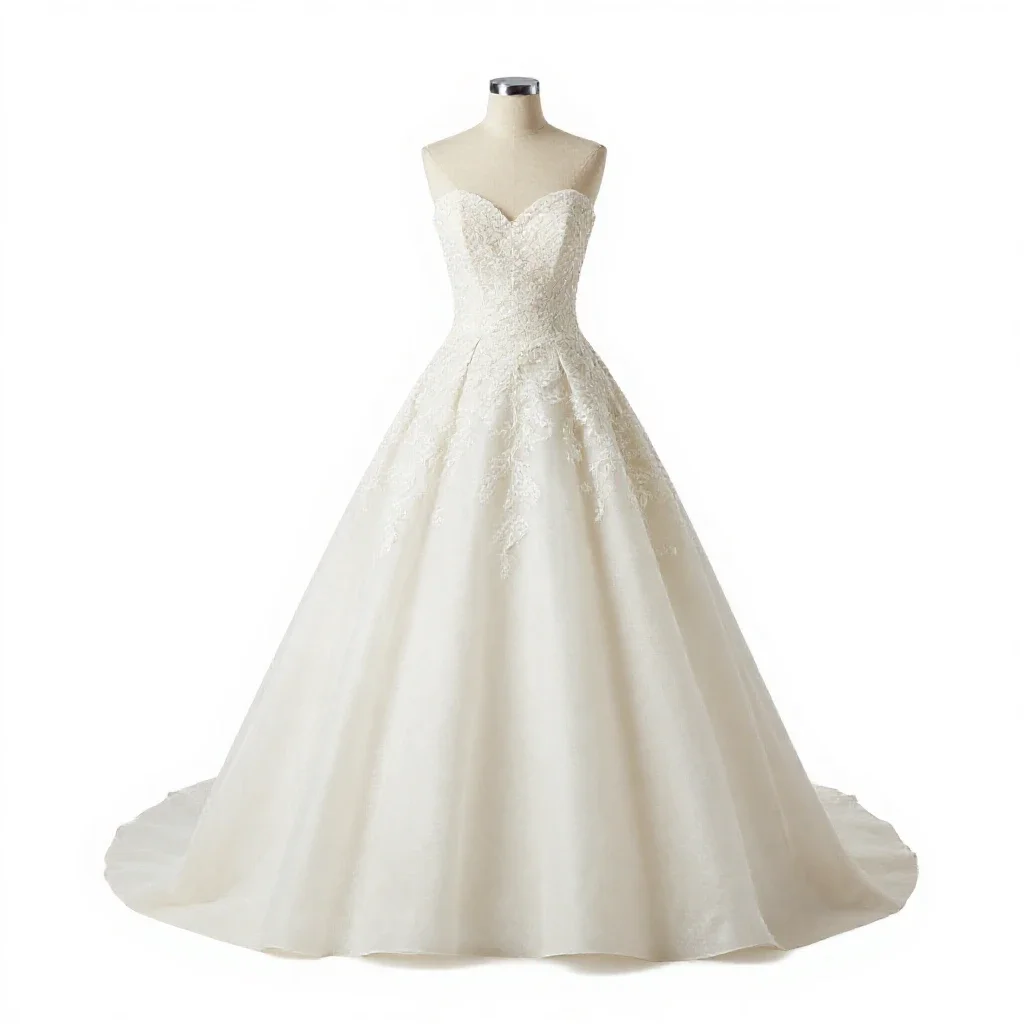 Bridal gown isolated on a white background