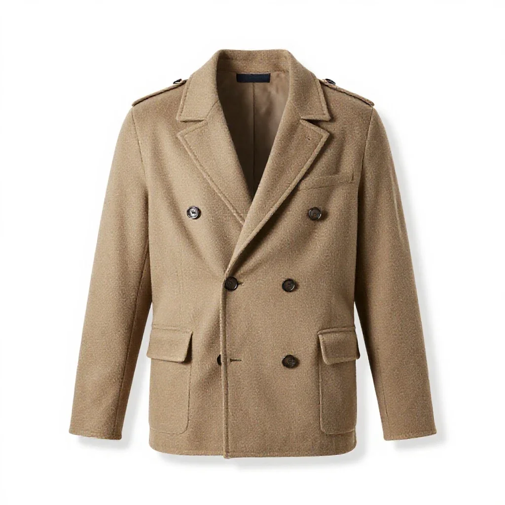 Double-breasted jacket isolated on a white background