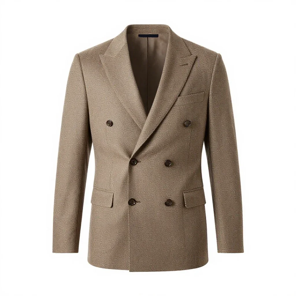Double-breasted suit isolated on a white background