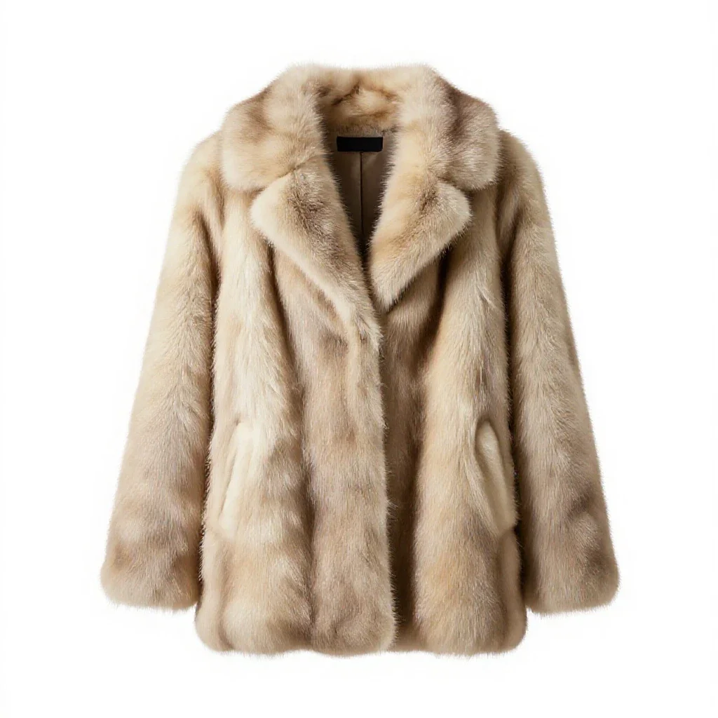 Fur coat isolated on a white background