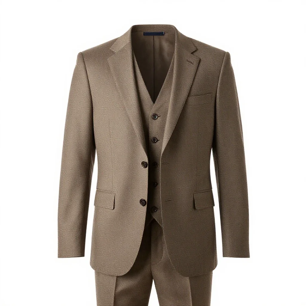 Three-piece suit isolated on a white background