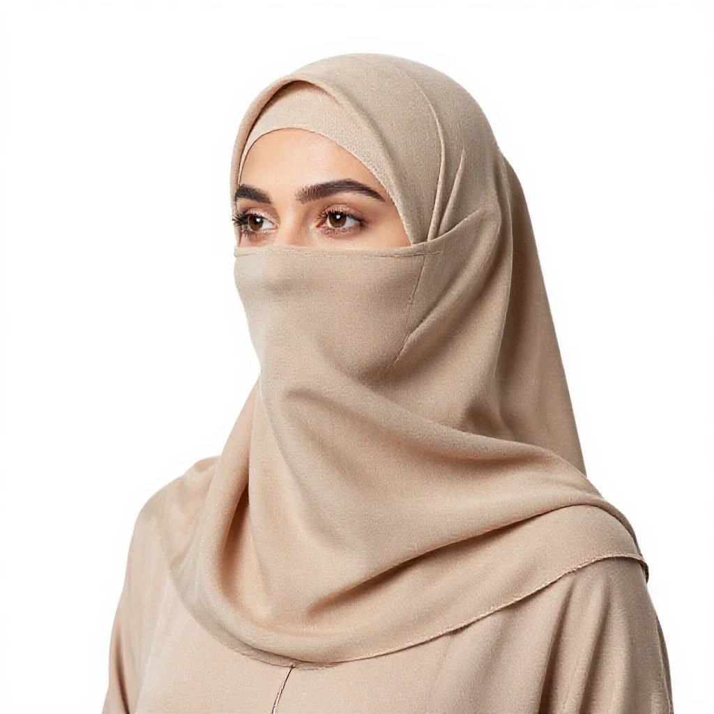 Yashmak isolated on a white background