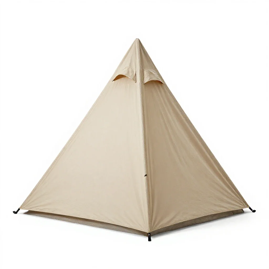 Pyramidal tent isolated on a white background