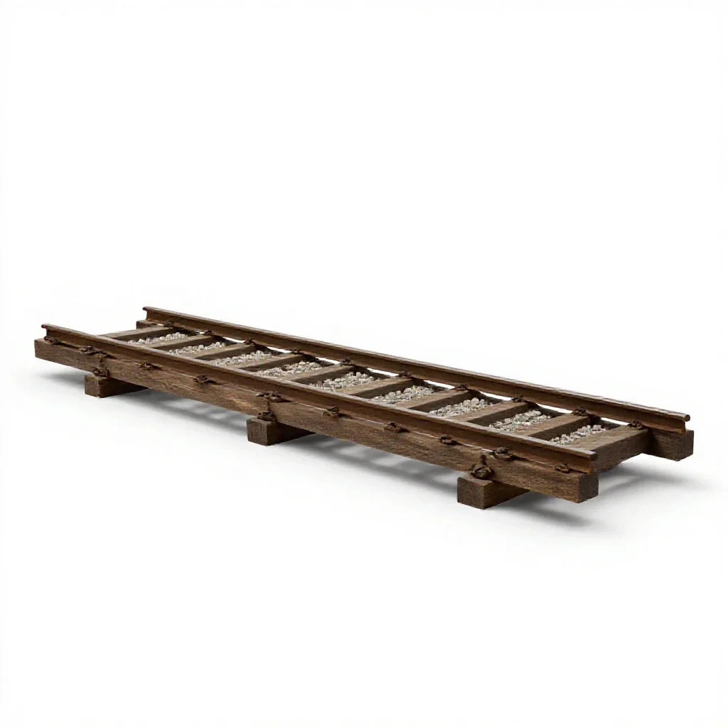 Railroad bed isolated on a white background