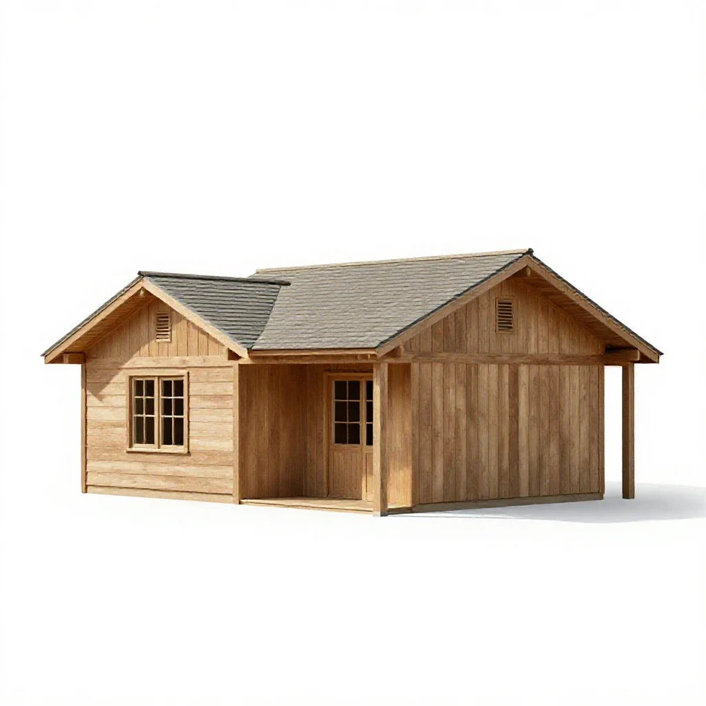 Ranch house isolated on a white background