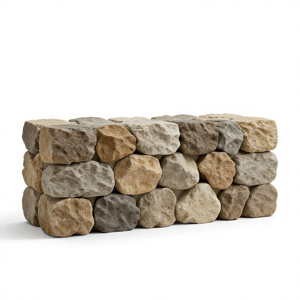 Retaining wall isolated on a white background
