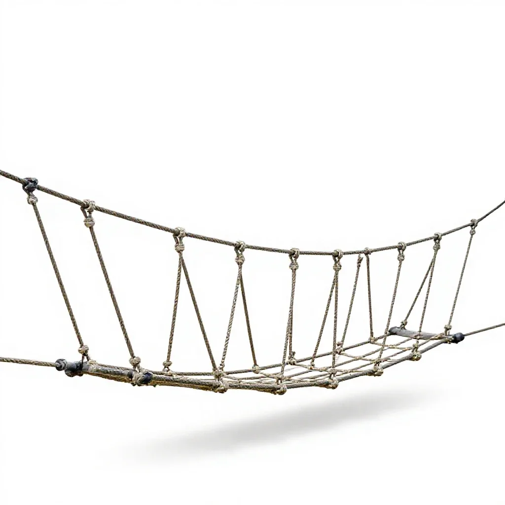 Rope bridge isolated on a white background