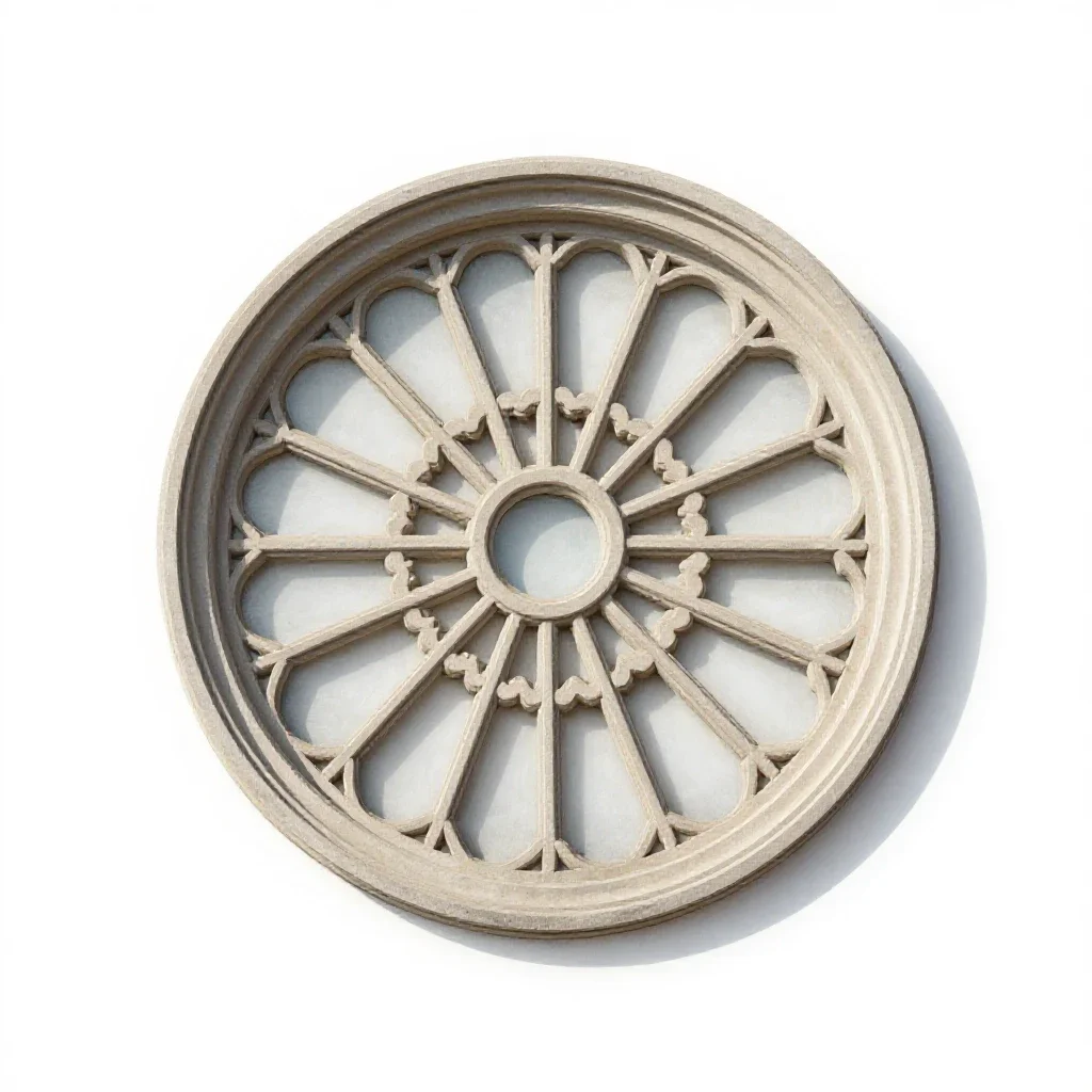 Rose window isolated on a white background