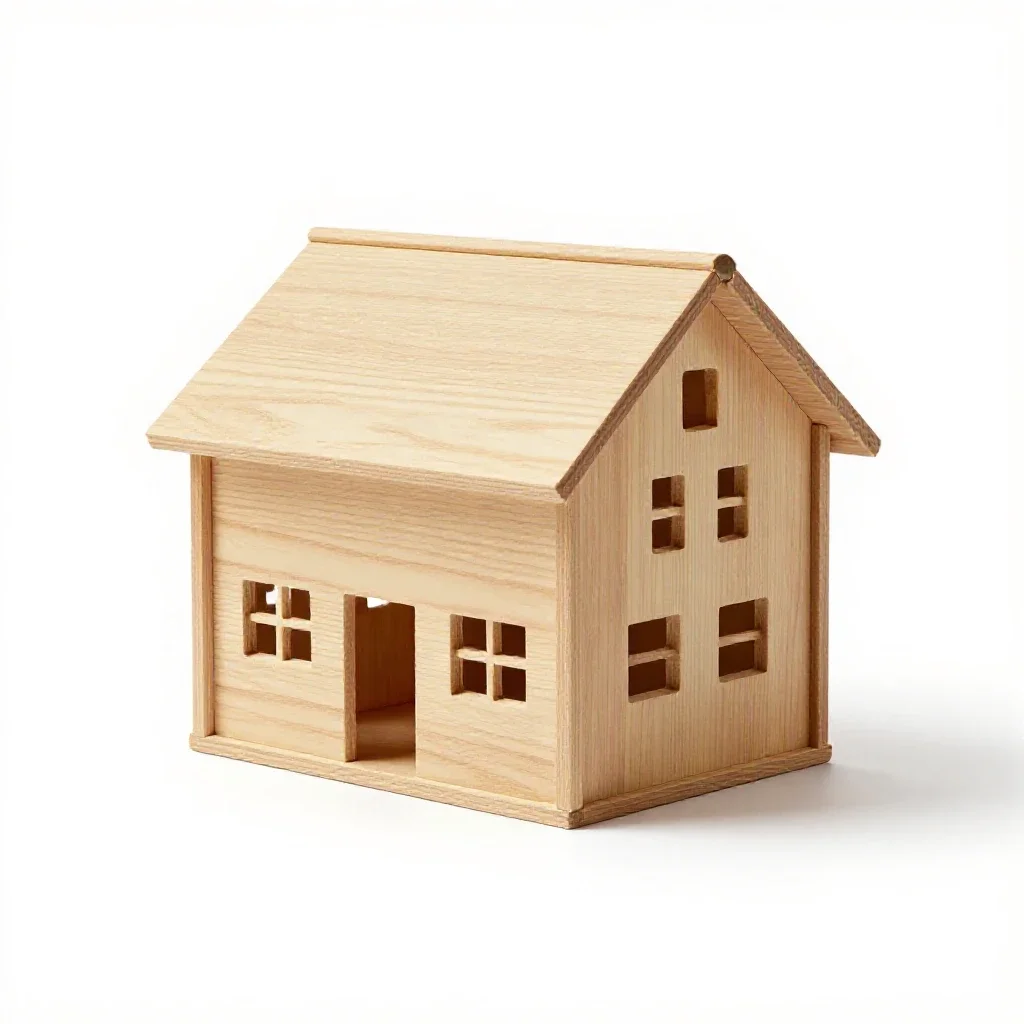 Settlement house isolated on a white background