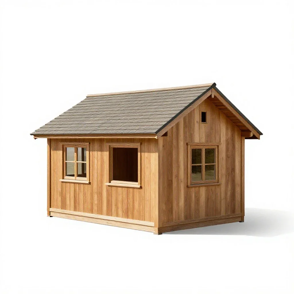 Shooting lodge isolated on a white background
