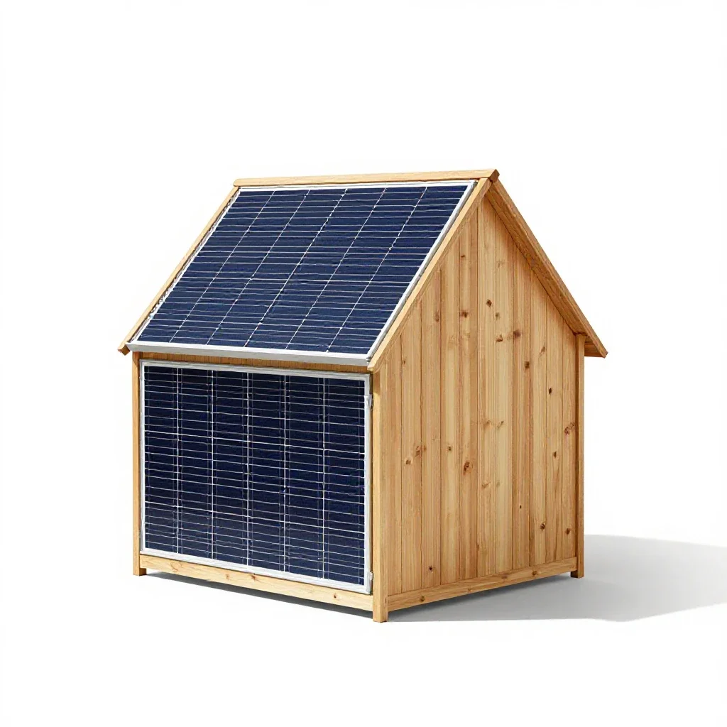 Solar house isolated on a white background