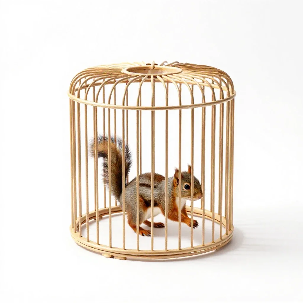 Squirrel cage isolated on a white background