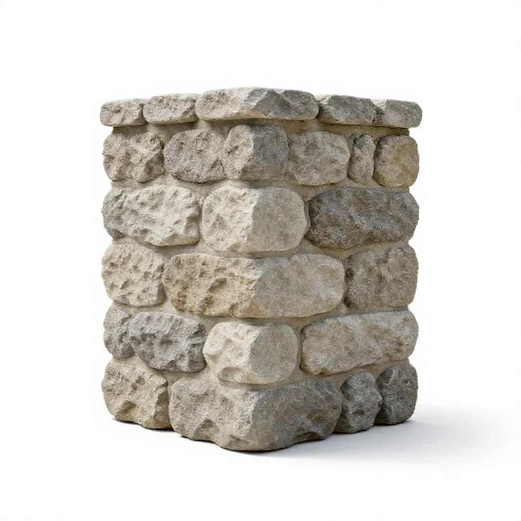 Stonework isolated on a white background