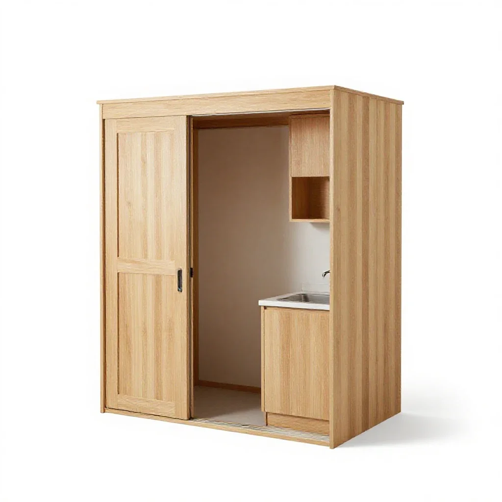 Studio apartment isolated on a white background