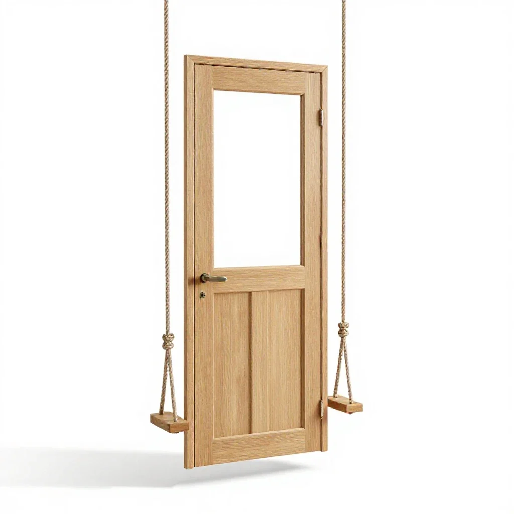 Swing door isolated on a white background