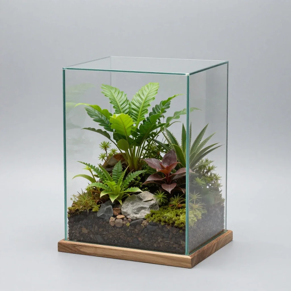 Terrarium isolated on a white background