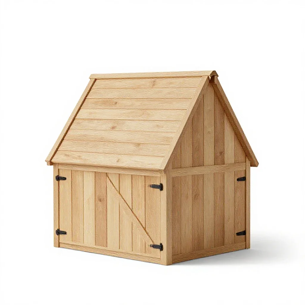 Tithe barn isolated on a white background