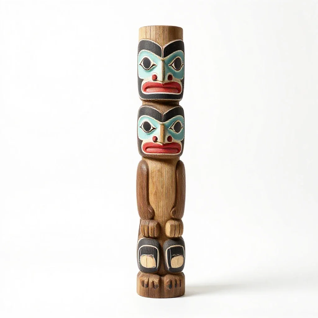 Totem pole isolated on a white background
