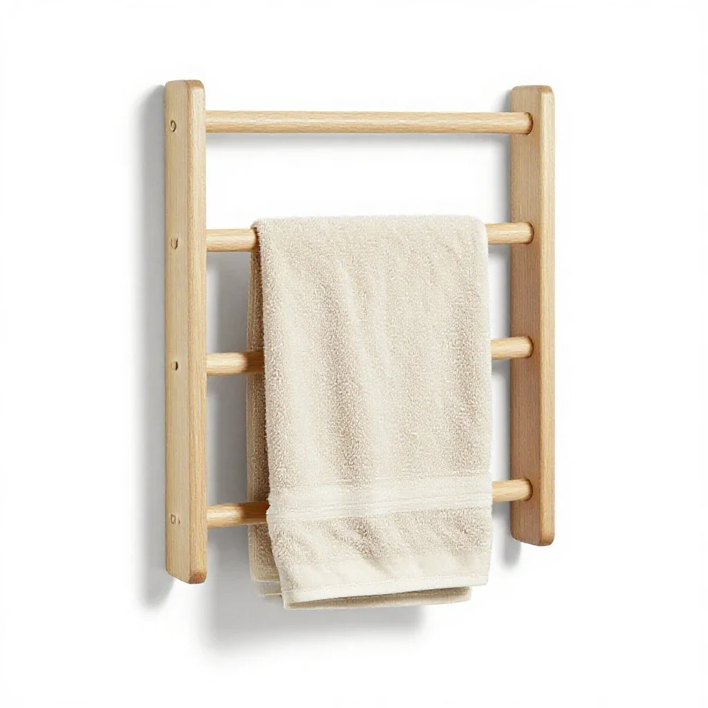 Towel rack isolated on a white background