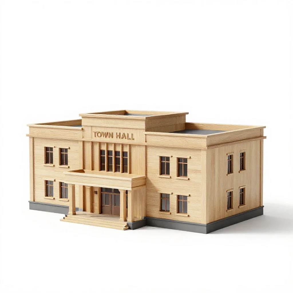 Town hall isolated on a white background