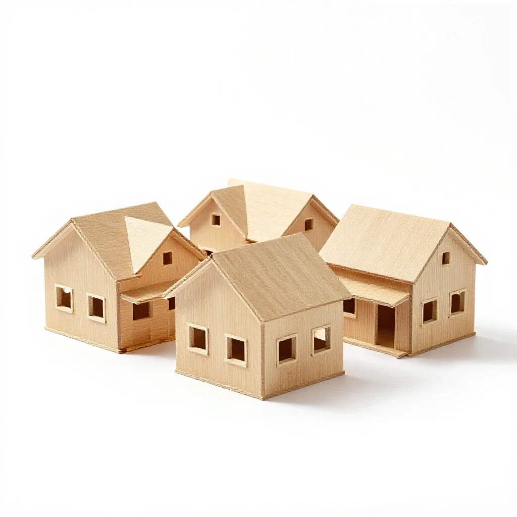 Tract housing isolated on a white background
