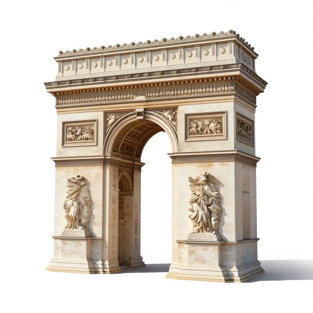 Triumphal arch isolated on a white background