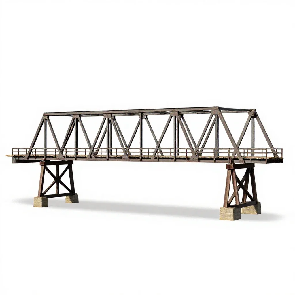 Truss bridge isolated on a white background