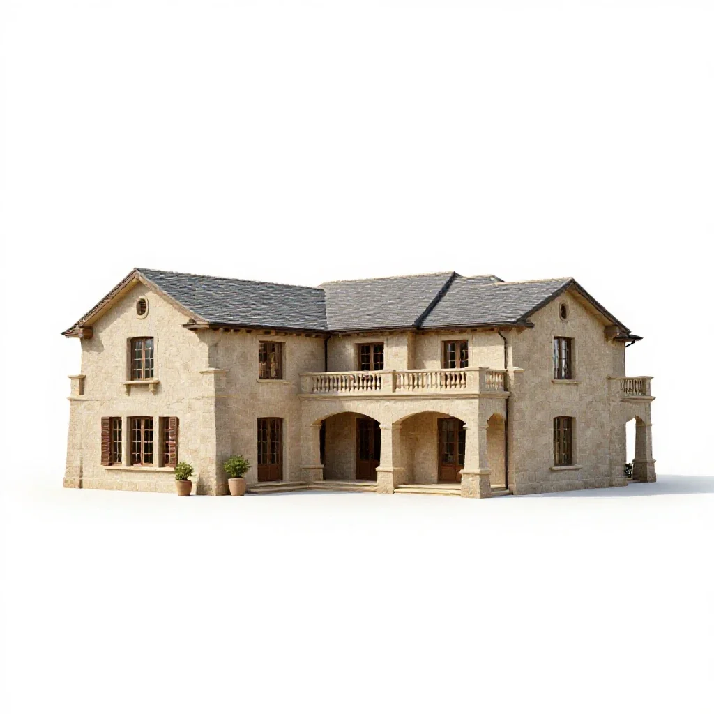 Villa isolated on a white background