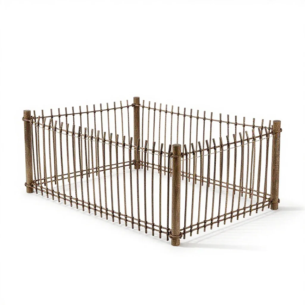 Worm fence isolated on a white background