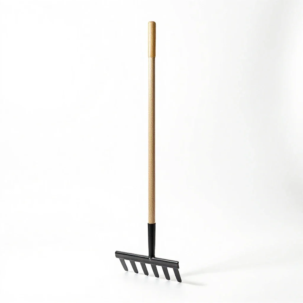 Garden rake isolated on a white background