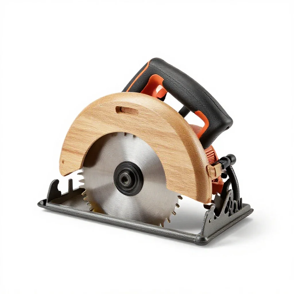 Portable circular saw isolated on a white background