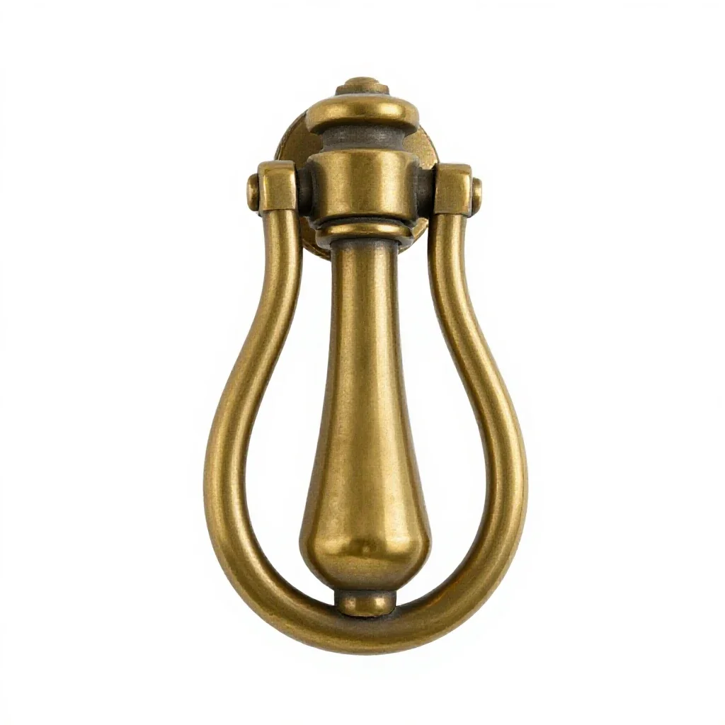 Brass door knocker isolated on a white background