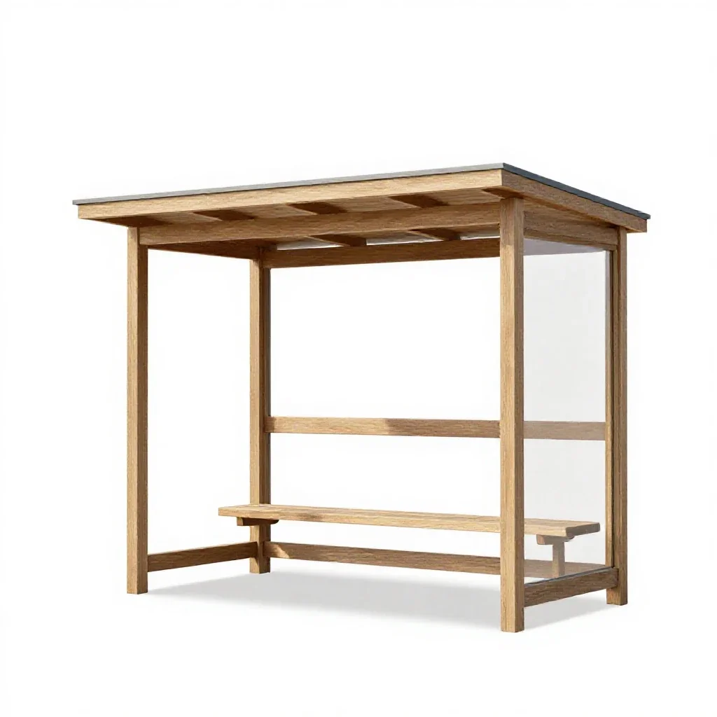 Bus shelter isolated on a white background