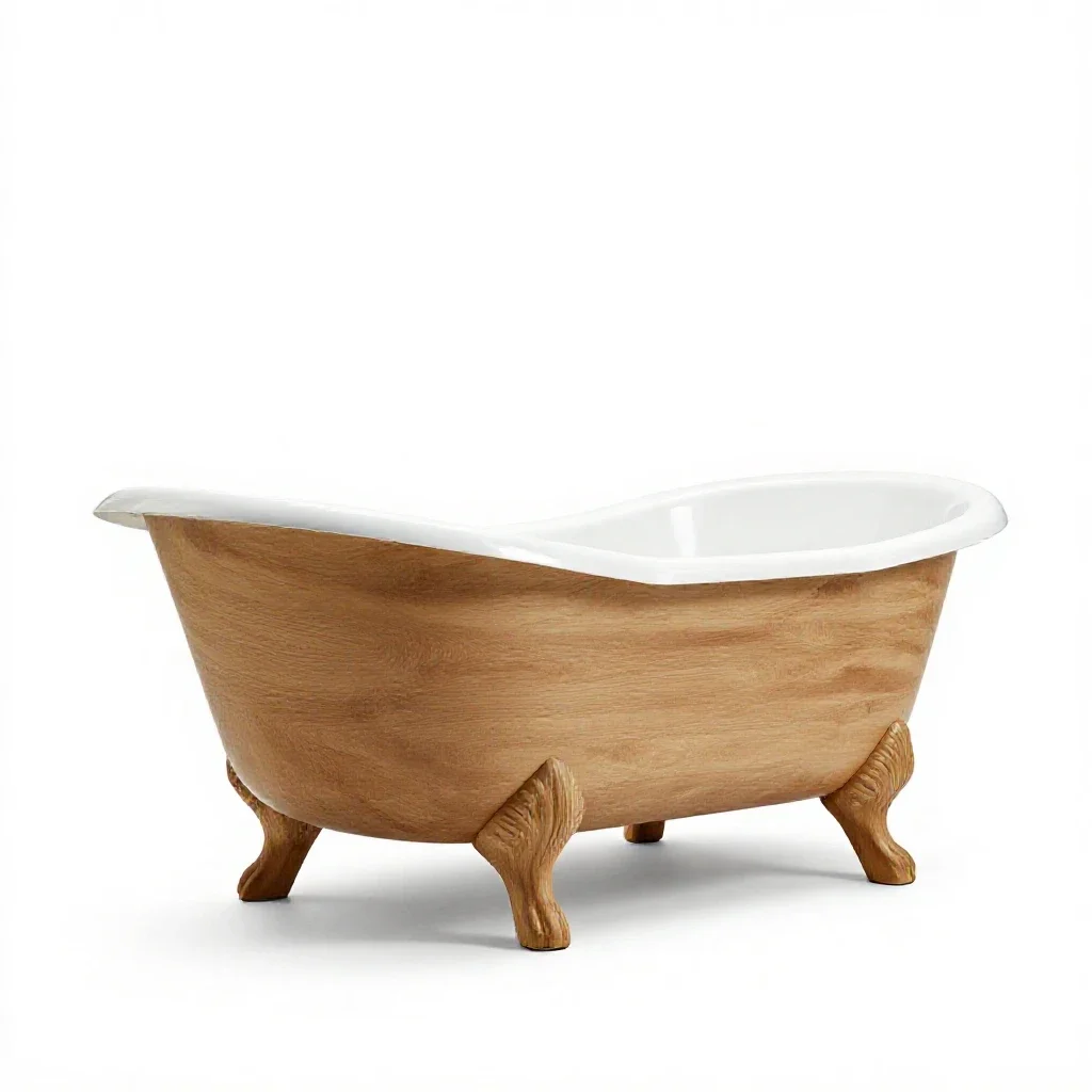 Claw-foot bathtub isolated on a white background